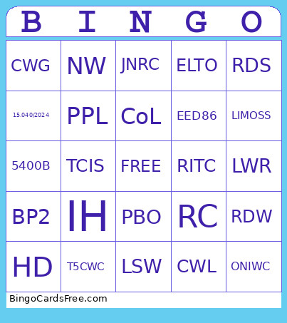 LMA Acronym Bingo Card