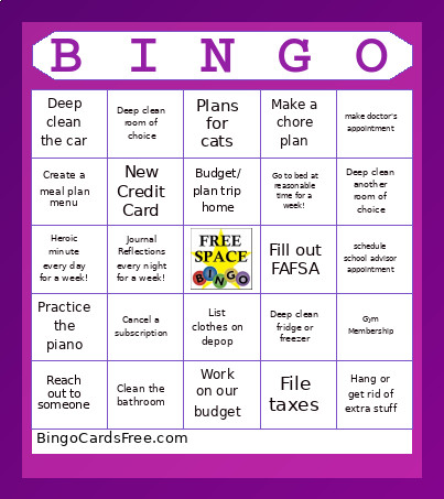 Locked In For Lent Bingo Card