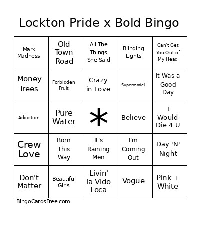 Lockton Pride X Bold Bingo Card