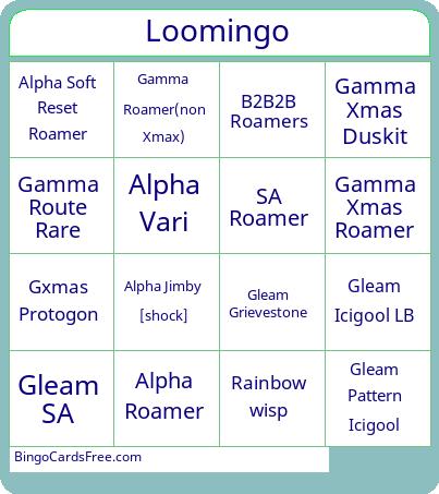 Loomingo Bingo