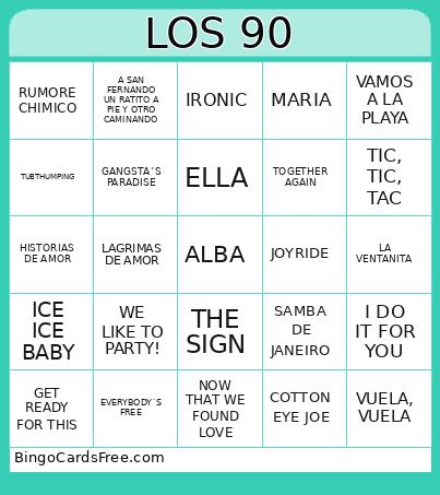 LOS 90 Bingo