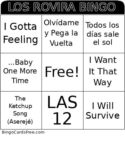 LOS ROVIRA Bingo Card