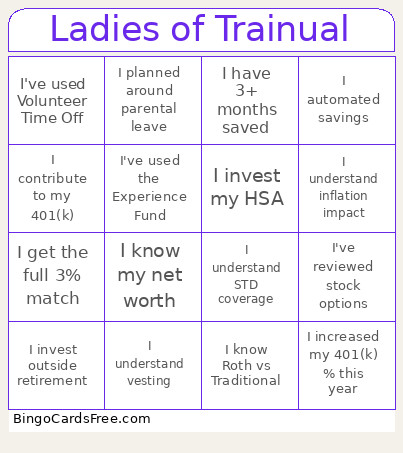 LoT Financial Literacy Bingo Card