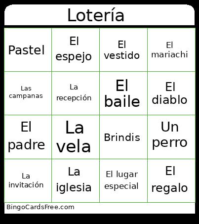 Lotería Bingo Card