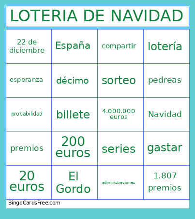 Lotería De Navidad Bingo Card