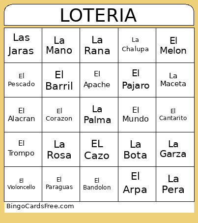 LOTERIA Bingo Card