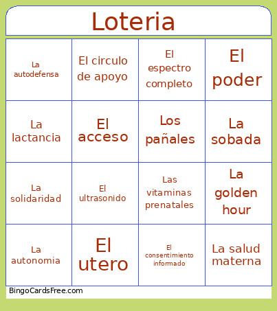 Loteria Bingo Card