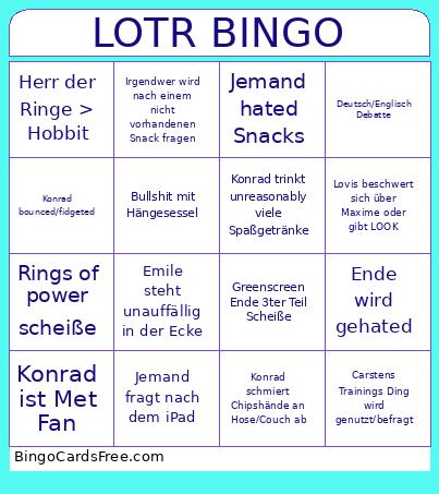 LOTR BINGO