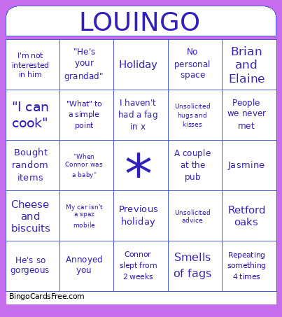 Louise Upton Bingo Card