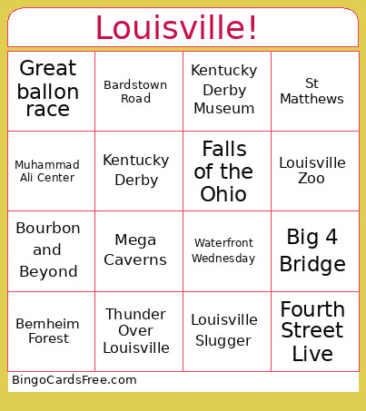 Louisville! Bingo Card
