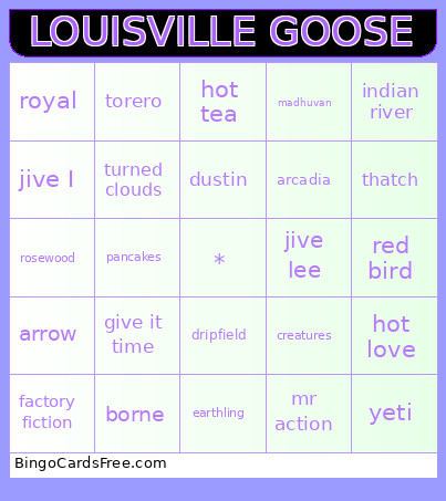 LOUISVILLE GOOSE Bingo Card