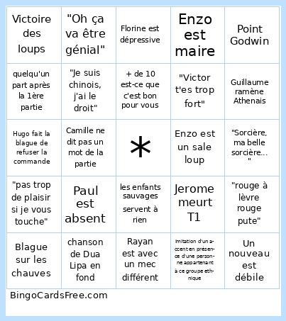 loup garou Bingo