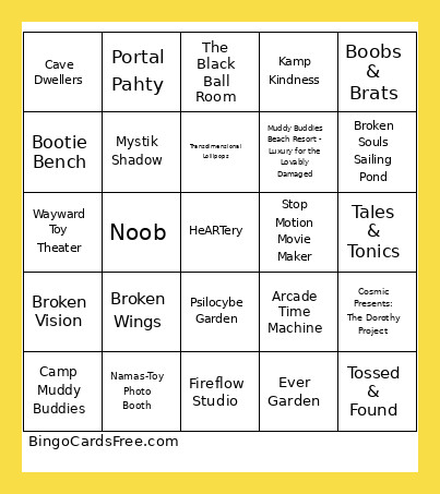 Love Bingo Card