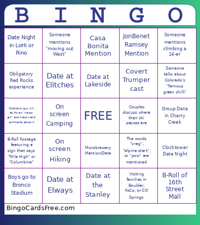 Love Is Blind: Denver Bingo Card