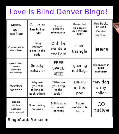 Love Is Blind Denver ! Bingo Card