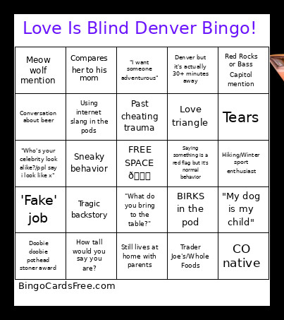 Love Is Blind Denver ! Bingo Card