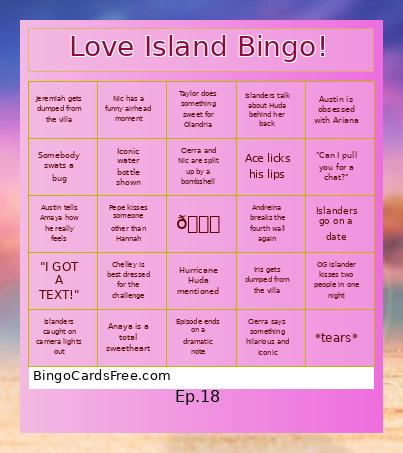 Love Island Bingo!