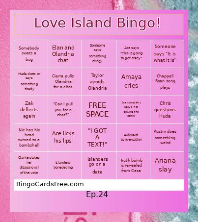 Love Island Bingo!