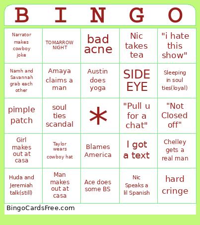 Love Island Casa Bingo