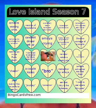 Love Island Season 7 Bingo Card