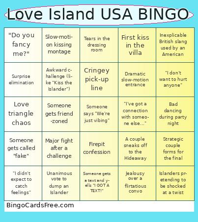 Love Island USA BINGO