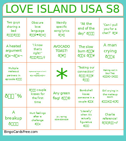 Love Island USA Season 8! Bingo Card