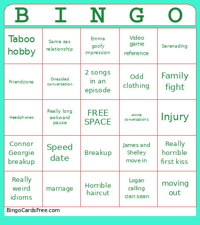 Love On The Spectrum Bingo Card