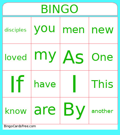 Love One Another Bingo Card