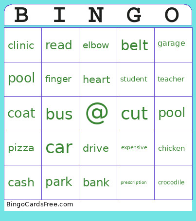 Low Beginner Bingo Card