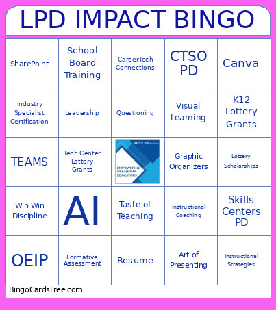 LPD Impact Bingo Card