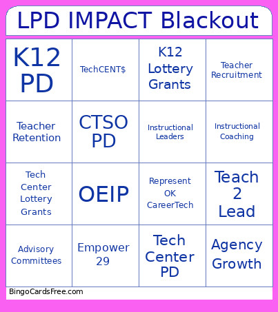 LPD Impact Revised Bingo Card