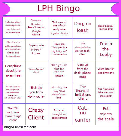 LPH Bingo Card