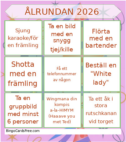 ÅLRUNDAN 2026 Bingo Card