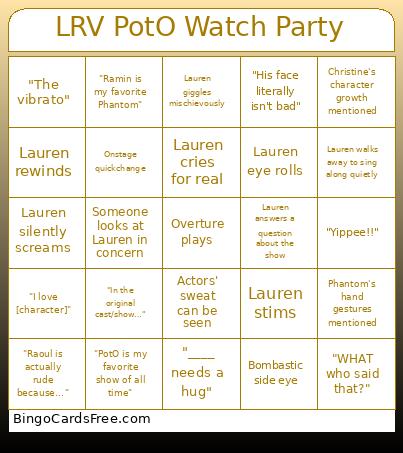 LRV POTO Watchparty updated Bingo