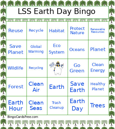 LSS Earth Day Bingo Card