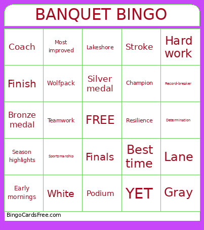 LSSC Banquet 2026 Bingo Card