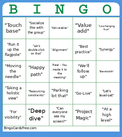 LT ACCT MTG Bingo Card