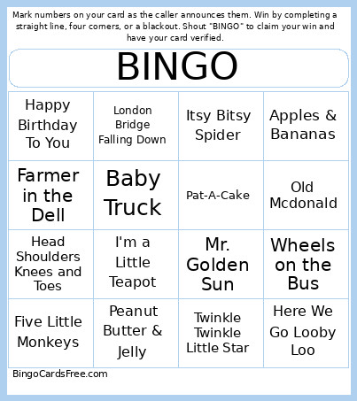 Lucas Bingo Card