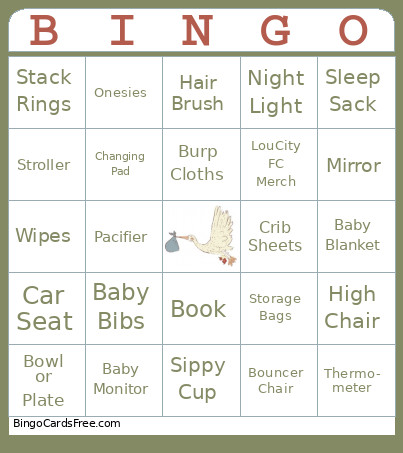 LucasBabyShower Bingo Card