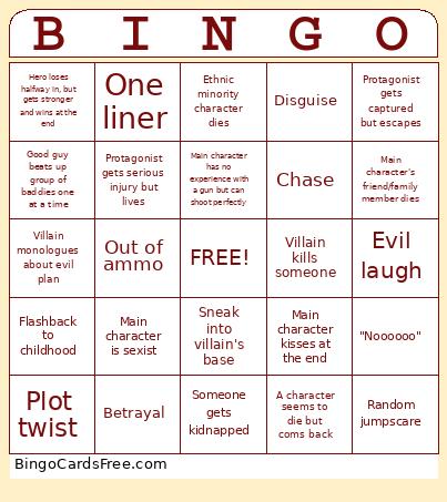 Luke's Bday Bingo Card