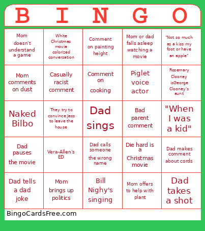 Lukowski Christmas Bingo Card