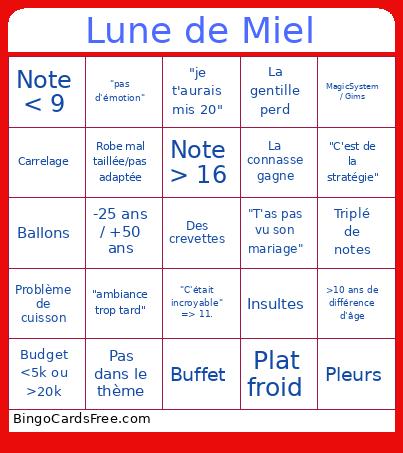 Lune de Miel Bingo