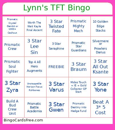 Lynn's TFT Bingo Card