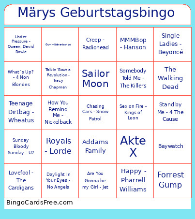 Märys Geburtstags Bingo Card