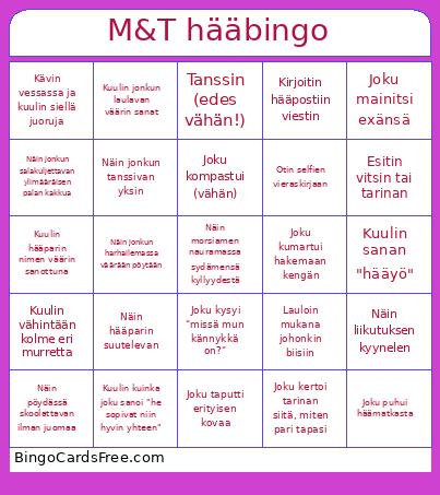 M&T hääbingo