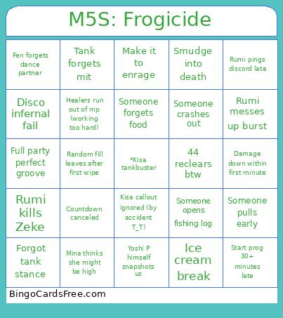 M5S: Frogicide Bingo