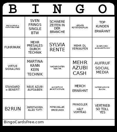 MA- Bingo Card