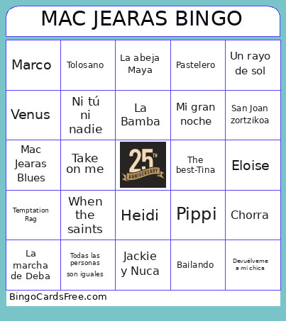 MAC JEARAS Bingo Card
