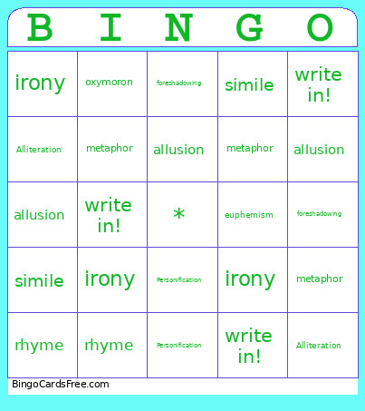 Macbeth Lit Devices Bingo Card