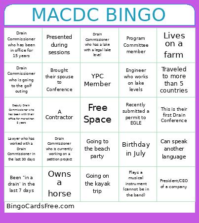 MACDC BINGO